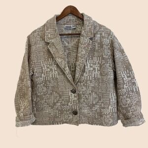 Vintage Tribal Southwest Blazer Chico's Large* Boho Cotton Jacket Bohemi…